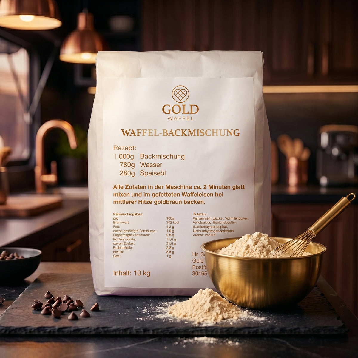 Premium Waffel-Backmischung 100 kg (10 x 10 kg)